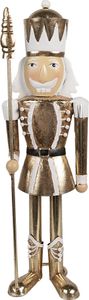 Clayre & Eef Weihnachtsdekoration Nussknacker 36 cm Goldfarbig Eisen