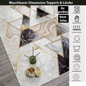 Abstrakter Teppich Dimension 200x300 cm Läufer Carpet Waschbar 30°C Matte Uni Wohnzimmer 8x Größen