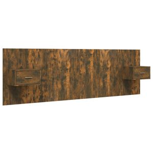 cloris Schlafzimmer Retro - Bettkopfteil mit Nachttischen Räuchereiche Holzwerkstoff Modern4120777