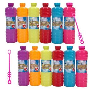 12x Flaschen je 1 Liter, Seifenblasenflüssigkeit mit Seifenblasenstab