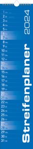 Kalender Streifenplaner Blau 2024 - 11,3 x 55,3cm