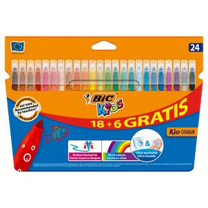 Bic Kids Kid Couleur Kolorowe Flamastry Zmywalne 24 Sztuki