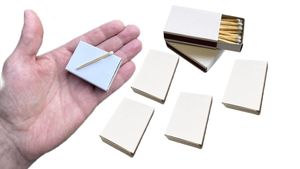jameitop® 10 Packungen Streichhölzer OHNE Druck/WEIß Schachteln zum Gestalten, weißer Zündkopf, 40MM Hölzer = 360 Blanko Zündhölzer Diy Set