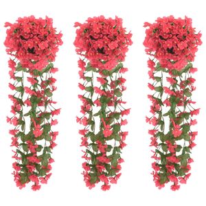 vidaXL Umelé kvetinové girlandy 3 ks Ruža 85 cm