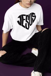 Top Herz Kreuz Bio Baumwolle Damen Oversize T Shirt Öko Jesus Gott Bibel Love Beten Kirche Glauben Religion Katholisch Rosenkranz