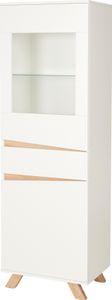 riess-ambiente Moderne Vitrine LOFT 180cm weiß natur Eichen-Optik Highboard Anrichte Schrank