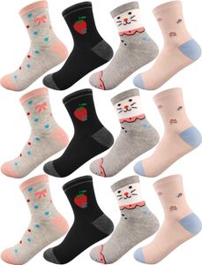 12 Paar Kinder Socken Jungen & Mädchen mit Muster Baumwolle, 12 Paar, Mix11/27-30
