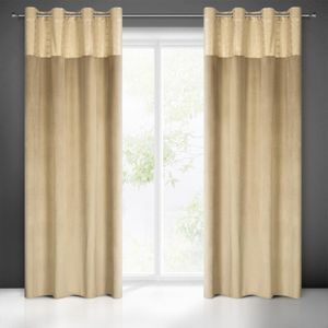 Vorhang ELEN beige champagner 140x250 cm  Ösen Ösenvorhang