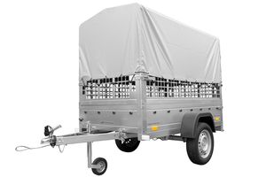 Kippanhänger Garden Trailer 200 KIPP 200x106 cm 750 kg mit Laubgitteraufsatz, Hochplane, Hochspriegel und Stützrad