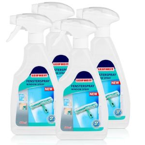 Leifheit Fensterspray 500ml - Für die streifenfreie Reinigung (4er Pack)