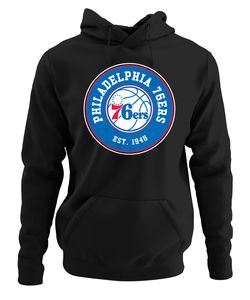 Philadelphia 76ers - Basketball NBA Team Kapuzenpullover Hoodie, Schwarz, L, Vorne