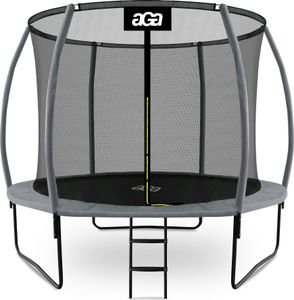 Aga SPORT EXCLUSIVE Trampolin, Kindertrampolin, Gartentrampolin mit Sicherheitsnetz  305 cm Grau + Sicherheitsnetz + Leiter