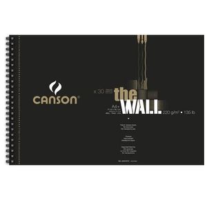 CANSON Zeichenpapier-Spiralblock "The WALL" A4 200 g/qm weiß 30 Blatt