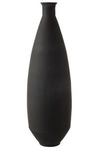 Vase Bodenvase Oval Glas Matt schwarz 27cm x 27cm x 81cm
