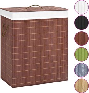 vidaXL Bambus-Wäschekorb mit 2 Fächern Braun 100 L