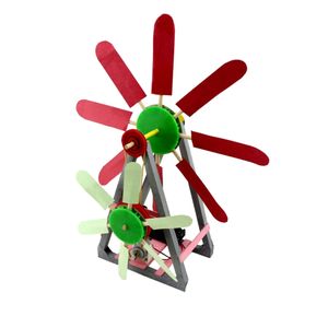 1 Set DIY Windmühlenspielzeug mit variabler Geschwindigkeit (mit zusammengestellten Bildanweisungen) Farbe Wie abgebildet