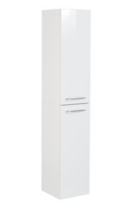 FACKELMANN Hochschrank B. CLEVER / Badschrank mit Soft-Close-System / Maße (B x H x T):ca. 30 x 159 x 32 cm / hochwertiger Schrank / Möbel fürs WC oder Badezimmer / Korpus: Weiß / Front: Weiß