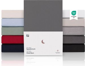 Blumtal® Premium Jersey Topper Boxspringbett Spannbettlaken 180x200cm -  , Superweiches 100% Baumwolle Bettlaken, bis 10cm Topperhöhe, Anthrazit