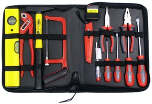 FAMEX 190-50 Werkzeugtasche mit Werkzeug Set - Werkzeugsatz für DIY und Reparaturarbeiten