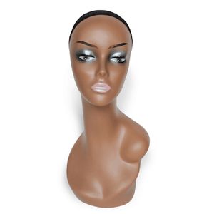 weibliches Kopfmodell Manikin Schaufensterpin Perücke Schalglasse Hut Cap Display Stand Stand-Schwarz