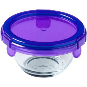 PYREX - BABY PLUS - Runde Glasschale mit lila Deckel 11 cm