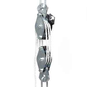 XPOtool Flaschenzug bis 180kg Seilzug mit 20m Seil Handseilwinde mit Umlenkrollen bis 3m Hubhöhe