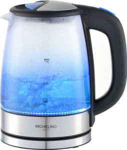 MICHELINO Glas-Wasserkocher 1,7 Liter blaue LED 74343
