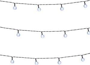 Grundig Solar Power Light String - 9 M - 50 lampek z panelem słonecznym - Ciepłe białe światło - 8 trybów - Czarny