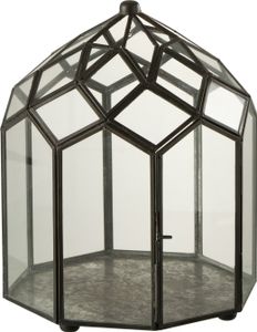 J-Line Terrarium Glas/Metall Schwarz Small