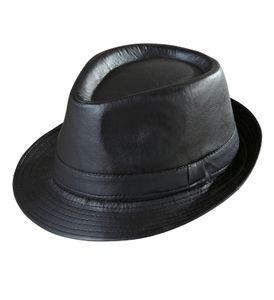 Fedora-Hut Kunstleder schwarz