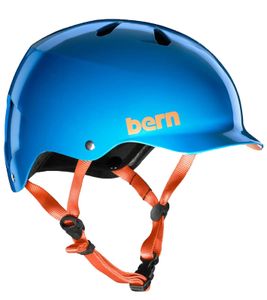 bern Watts H2O Wassersport-Helm mit ABS-Schale Wakeboard-Helm MW5GAZS Blau/Orange, Größe:S