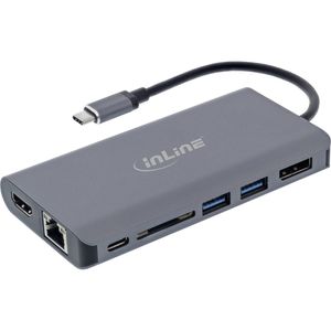 InLine® 7-in-1 USB-C Dockingstation, HDMI, DisplayPort, USB 3.2, SD-Kartenleser, PD 3.0 100W, MST