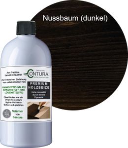 Contura 500ml. Holzbeize Wasserbeize Möbel Farbe - Nussbaum Dunkel