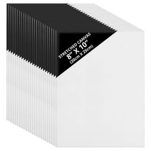 Kurtzy 24er Pack Leinwände zum Bemalen - 25x25cm Leinwand Set - 24x Canvas Leinwand zum Bemalen - 24 Canvas Painting kleine Leinwände - 24er Set