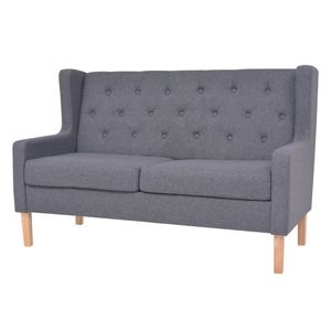2-Sitzer Sofa Stoffsofa Couch Polstersofa Loungesofa Cremeweiß/Grau