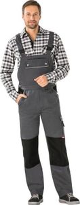 Latzhose Canvas 320 Gr.48 grau/schwarz PLANAM