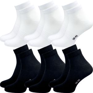 6 Paar Damen & Herren Kurzsocken | Sport Quarter Socken | ohne Naht | ohne Gummibund