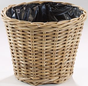 Kobolo Übertopf Blumentopf Pflanzgefäss Planzkorb - braun - Rattan - 26x35 cm