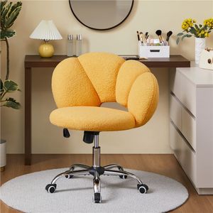 Yaheetech Bürostuhl höhenverstellbarer Schreibtischstuhl ergonomischer Bürosessel, Wolkenform, bis 136 kg belastbar, Gelb