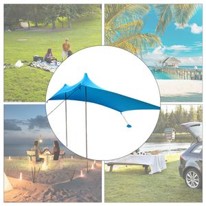 Sonnensegel   Camping Zelt   Strandzelt Camping Angeln Tourismus Strandzelt Wasserdicht Schatten Strandmuschel Sonnensegel UPF50+Schutz mit Sandtasche Blau