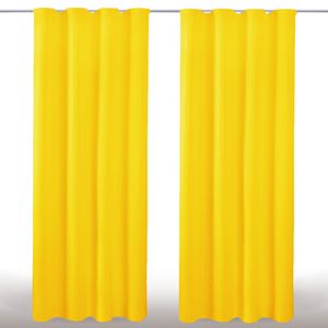 2x Gardinen Microfaser mit Kräuselband (Gelb), Größe: 140x245cm