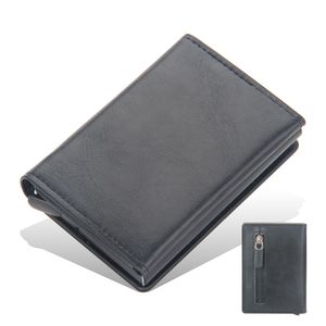 Schutz mini Geldbörse Portemonnaie Geldbeutel Wallet Kartenetui mit RFID Schwarz