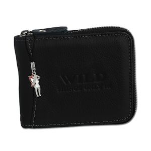 Wild Things Only RFID Blocker prawdziwy skórzany portfel unisex czarny 12x2.5x10cm D2OPJ112S