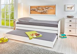 Detská posteľ pre mladých LOTAR borovica biela lakovaná s funkciou rozkladania