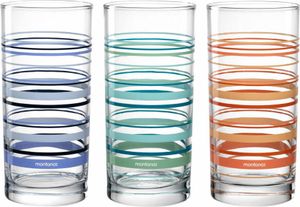 montana pohár na pitie :new stripes set of 3, hrnček s prúžkami, limonádový pohár, viacfarebný, 280 ml, 046008