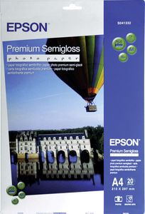 Epson Premium C13S041332 Fotopapier - DIN A4 - 210,06 mm x 296,93 mm - 251 g/m² Grammage - Semi-gloss - 20er Blatt