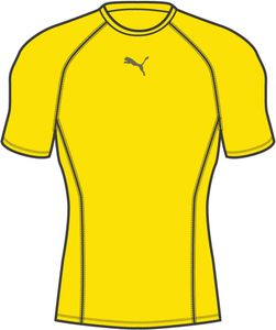 Puma Football Bodywear Liga Baselayer Short Sleeve Shirt Pánské funkční tričko Yellow Velikost M