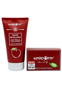 Unicorn Bio Apfel-Haarseife und Sauer-Haarspülung 250 g