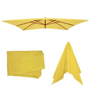 Ersatz-Bezug für Sonnenschirm Florida 3x4m, Sonnenschirmbezug Ersatzbezug, Polyester  gelb