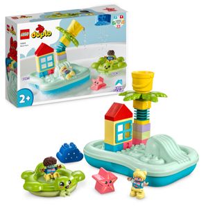 LEGO 10989 DUPLO Wasserrutsche Set, Badespielzeug für Kleinkinder ab 2 Jahren, mit schwimmender Insel, Schildkröte und Seestern-Tierfiguren, leicht zu reinigendes Badewannen-Wasser-Spielzeug